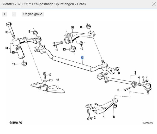 Originál BMW 7 E32 Střed táhla řízení 1138850 - Obrázek 2